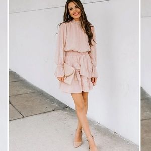 VICI Midnight Train Ruffle Dress Champagne